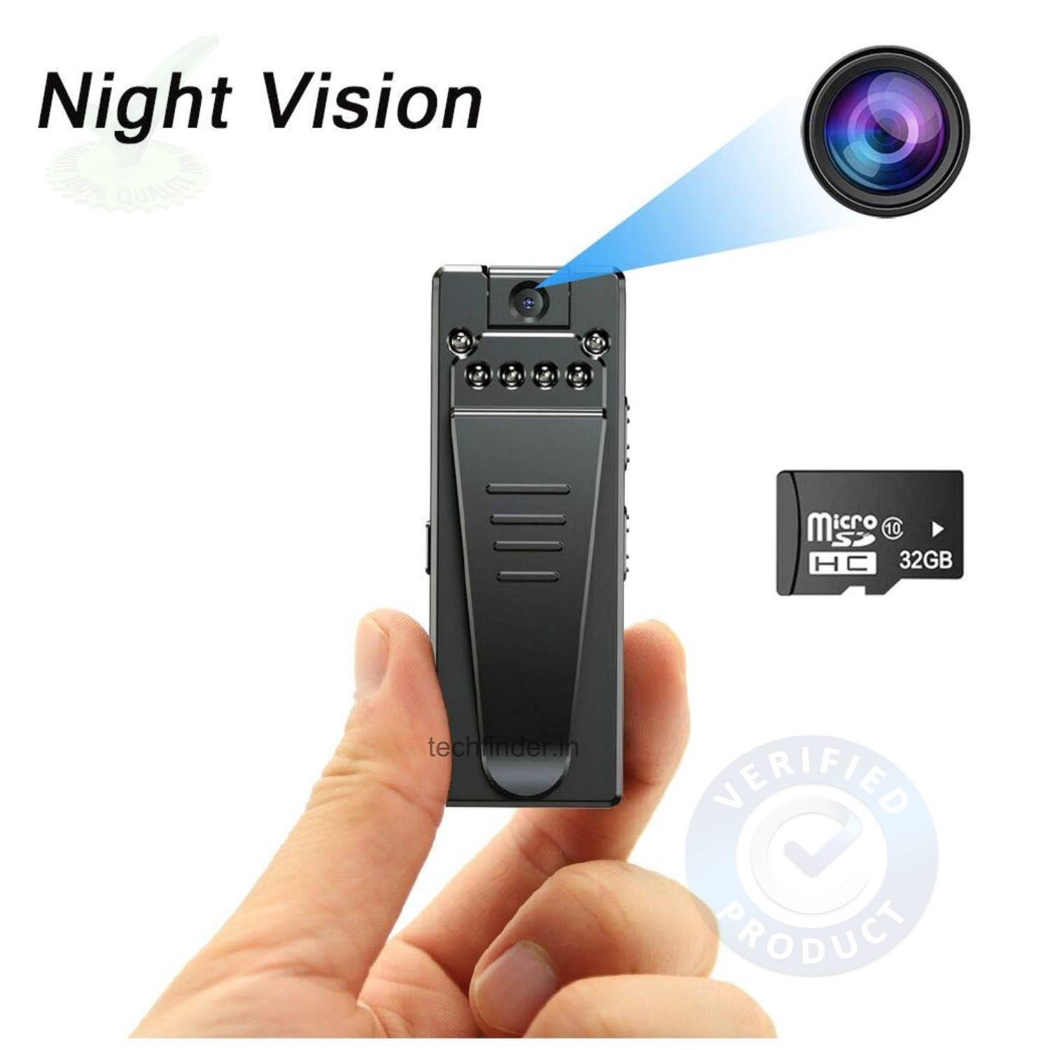 4K FHD High Resolution Wearable Mini Hidden Spy Camera
