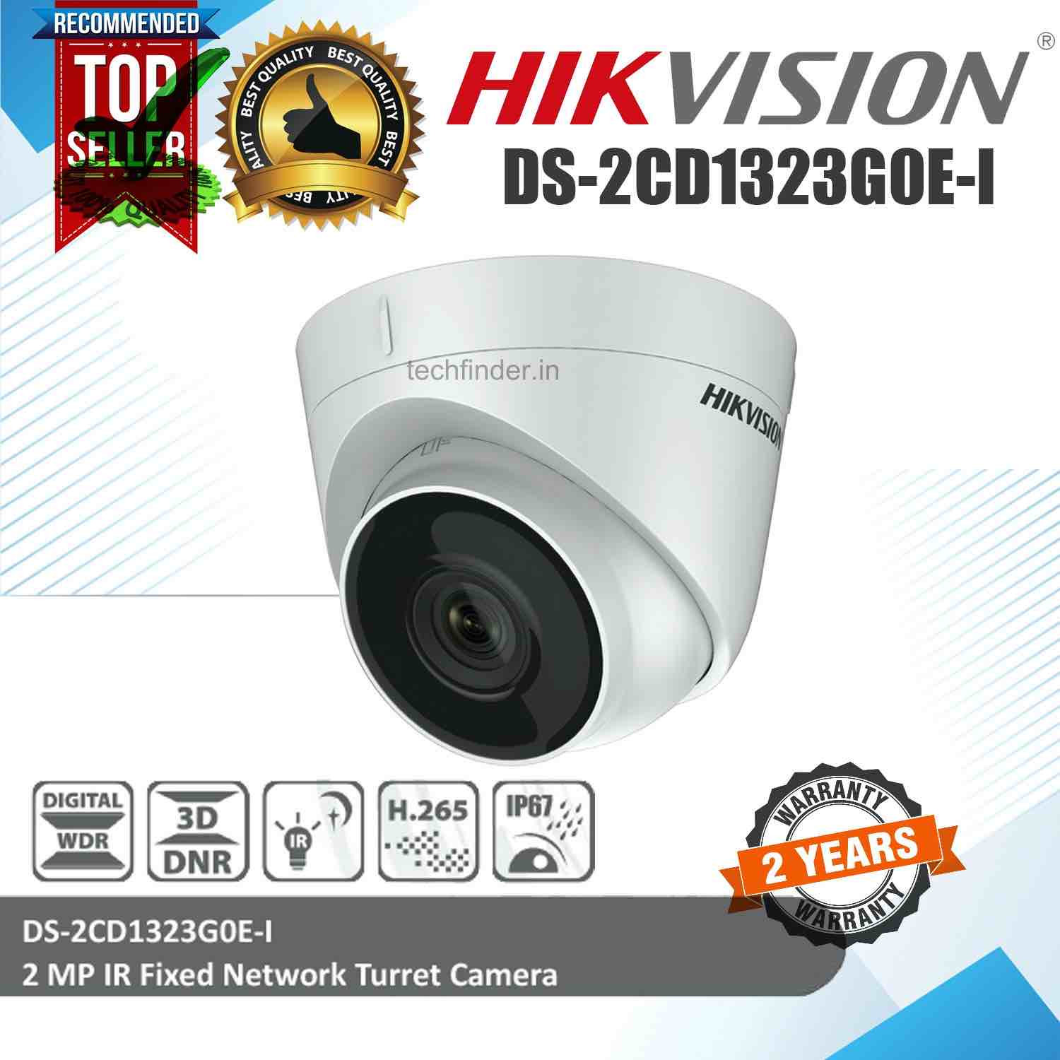 Hikvision DS-2CD1323G0E-I 2mp Ip Ir Indoor Dome Camera