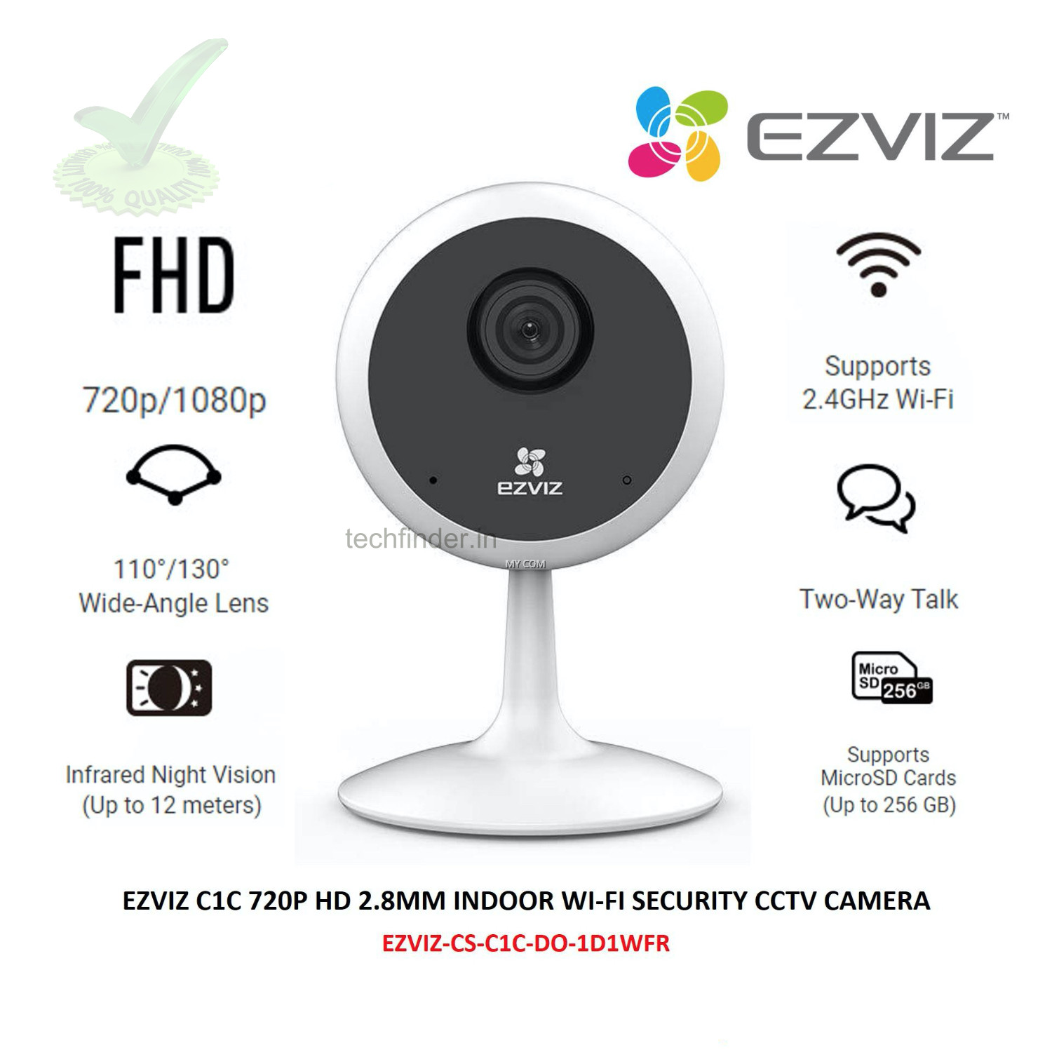 Ezviz C1C 720p HD Resolution Indoor Wi-Fi Ir Camera